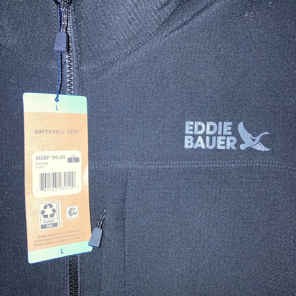 Eddie Bauer Softshell Black Vest - Picture 2 of 13